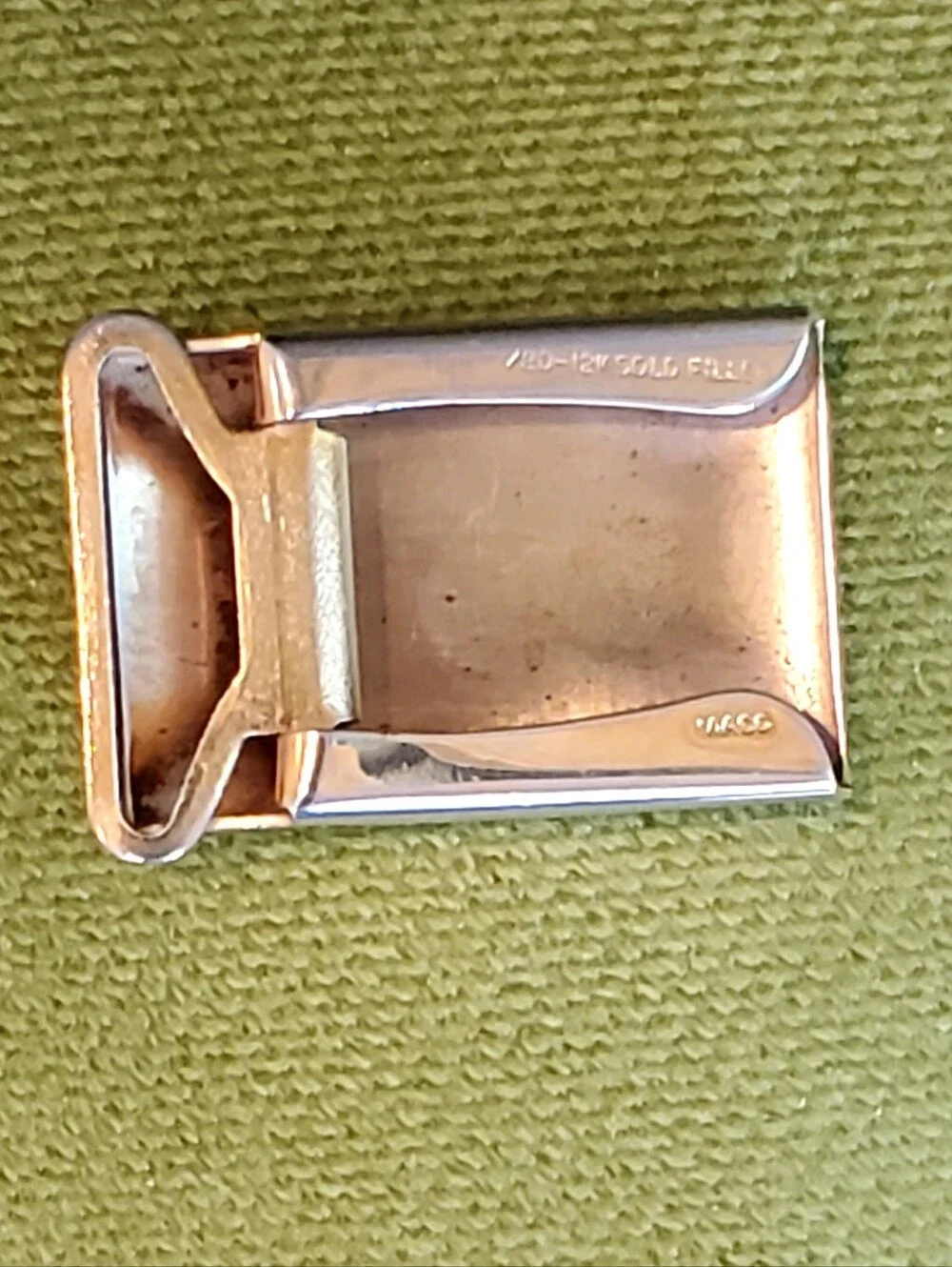 Vintage MACO 1/20 12K Gold Filled Engraved Belt Buckle, 1.75